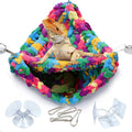 QWR Hand-Knitted‌ Soft Lizard Hammock,Double-Layer Hammock for Bearded Dragon Tank,Hanging Reptile Swing Hammock with Strong Adhesive Hooks,for Lizard Gecko Chameleon Hide(Triangular)