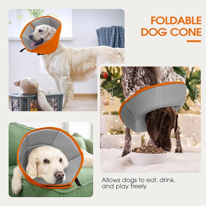 Dog Cone Collar After Surgery for Large Dogs, Adjustable Soft Cone for Dogs to - Image 6