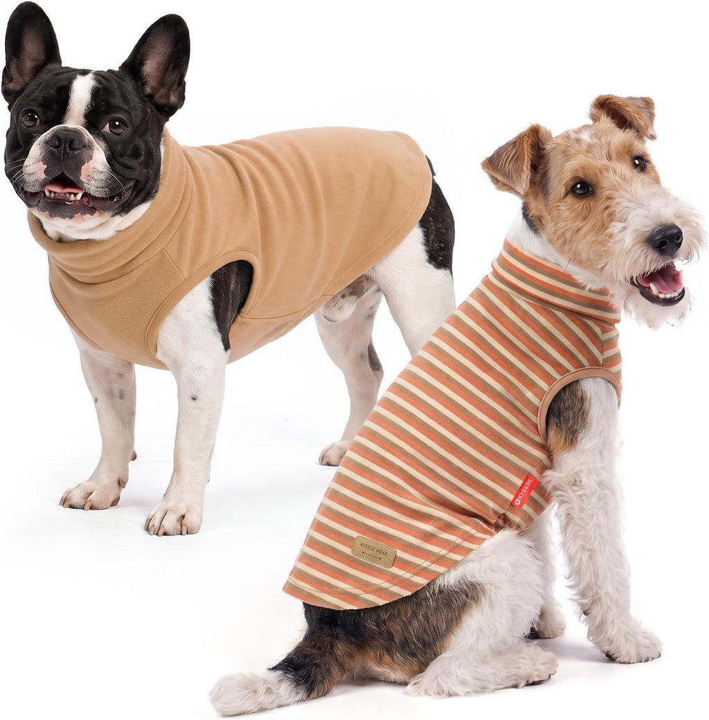 KYEESE 2Pack Dog Sweater for Small Dogs Soft Pet Coats Fleece Sweatshirt