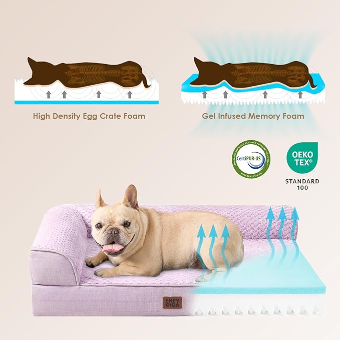 EHEYCIGA Memory Foam Dog Bed Large Size Dogs, Orthopedic Dog Bed Large - Image 4
