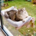 Pecute Foldable Cat Window Perch, Cloud-Soft Cat Bed with Wood Frame, 26" L