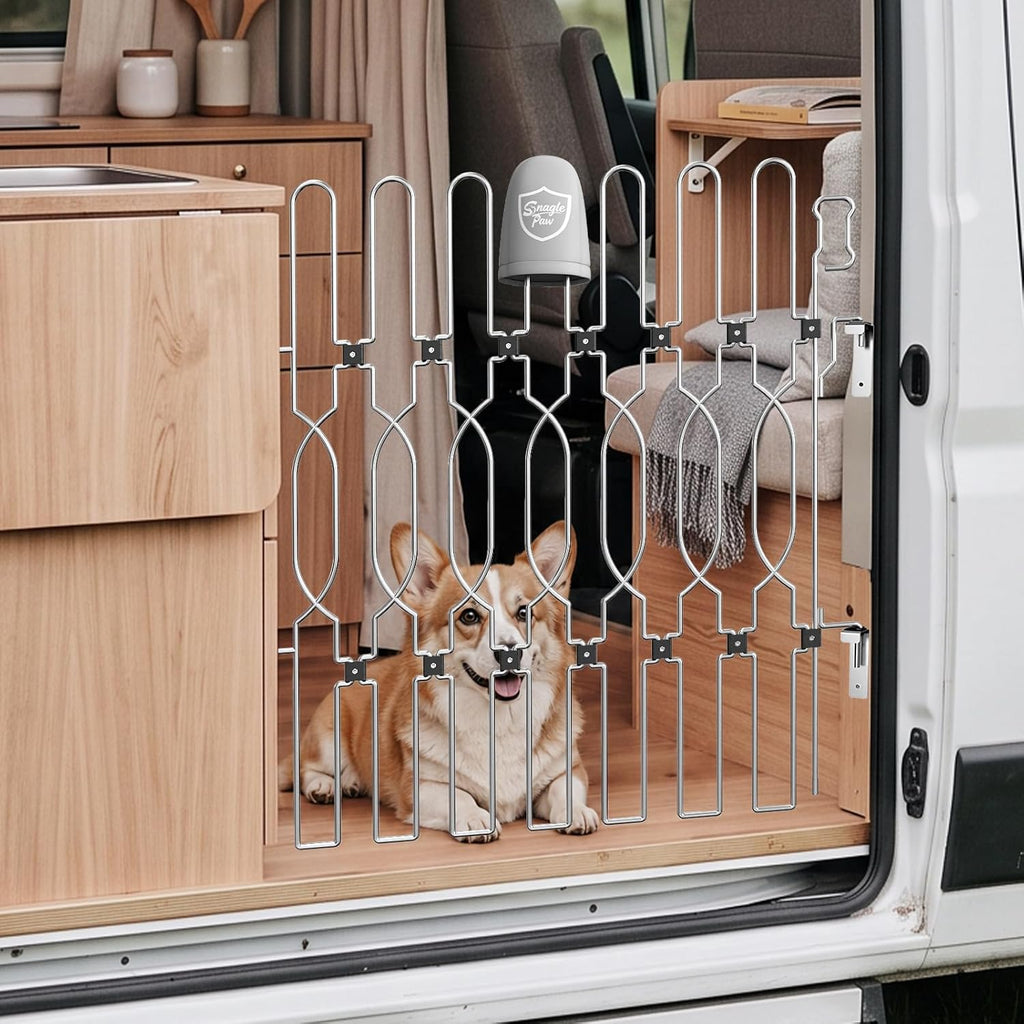 Snagle Paw RV Dog Gate, Retractable Metal Pet Barrier 24.4" Wide 35" Tall
