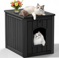 Cat Litter Box Enclosure, Openable Front Door & Raised Floor by KFY