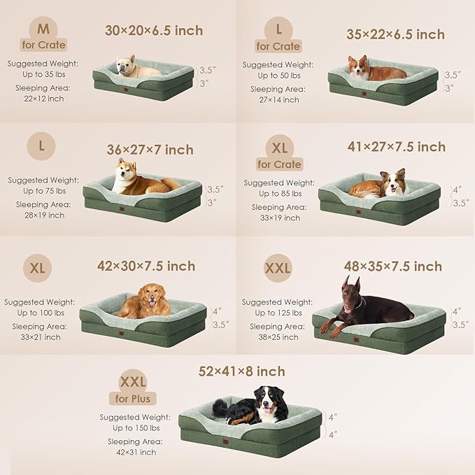 EHEYCIGA Orthopedic Dog Bed for Large Sized Dog, Waterproof Liner & Washable - Image 5