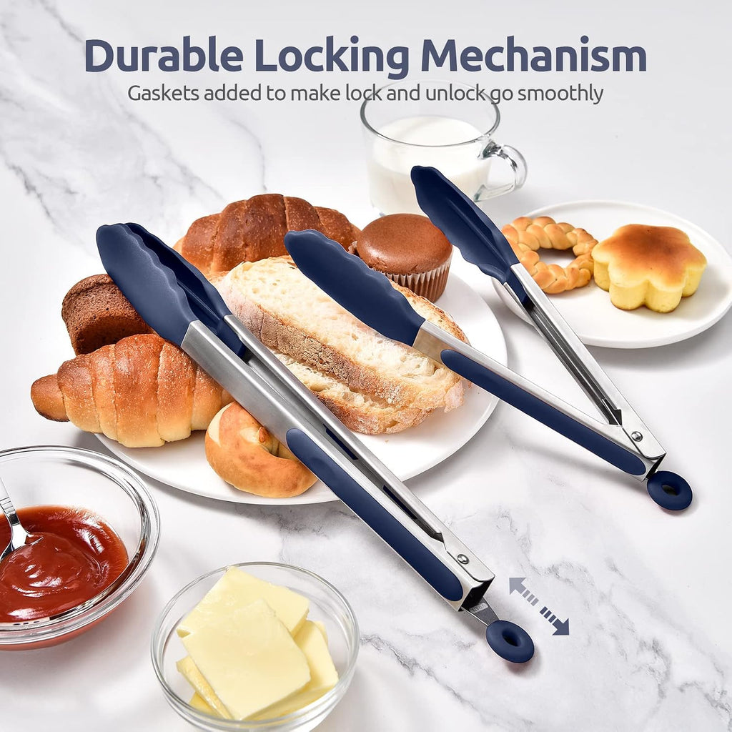 U-Taste Kitchen Tong for Cooking, 600¬∫F Heat-Resistant, 2Pcs/Midnight Blue