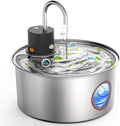 Wireless Cat Water Fountain Stainless Steel, Cordless Automatic Pet Water by PetHealthUpgrade