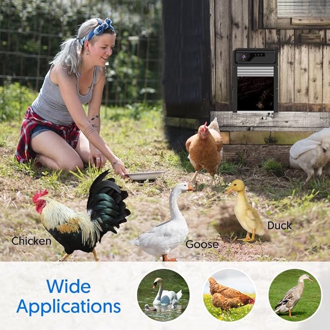1080P HD Camera Solar Automatic Chicken Coop Door, 5000 mAh Large Battery - Image 7