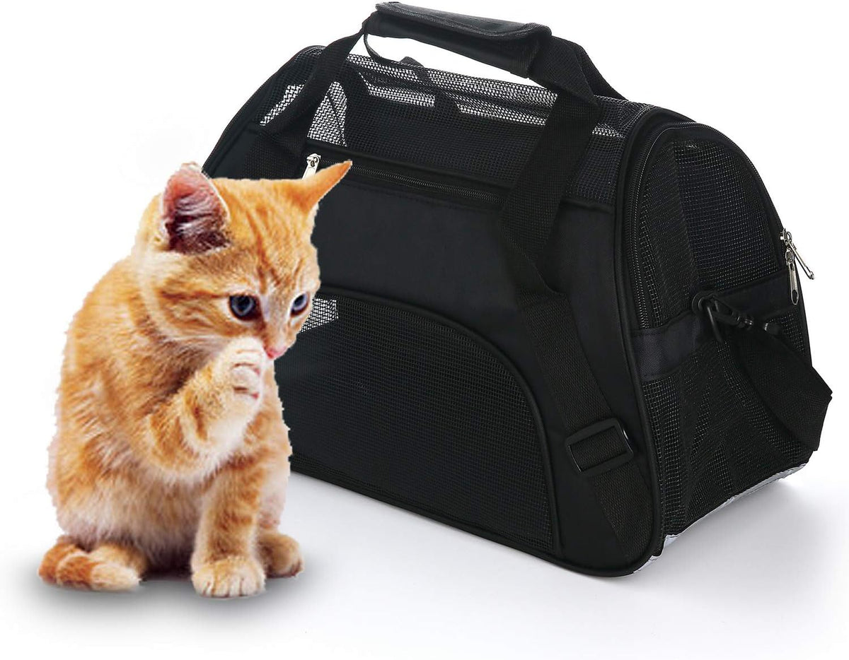 MuchL Cat Carrier for Cats Soft-Sided Travel Pat Carrier for Cat with Wooden Padding Board Airline Approved Lightweight Comfortable Cat Bag for Puppy Small Pets (Small, Pink)