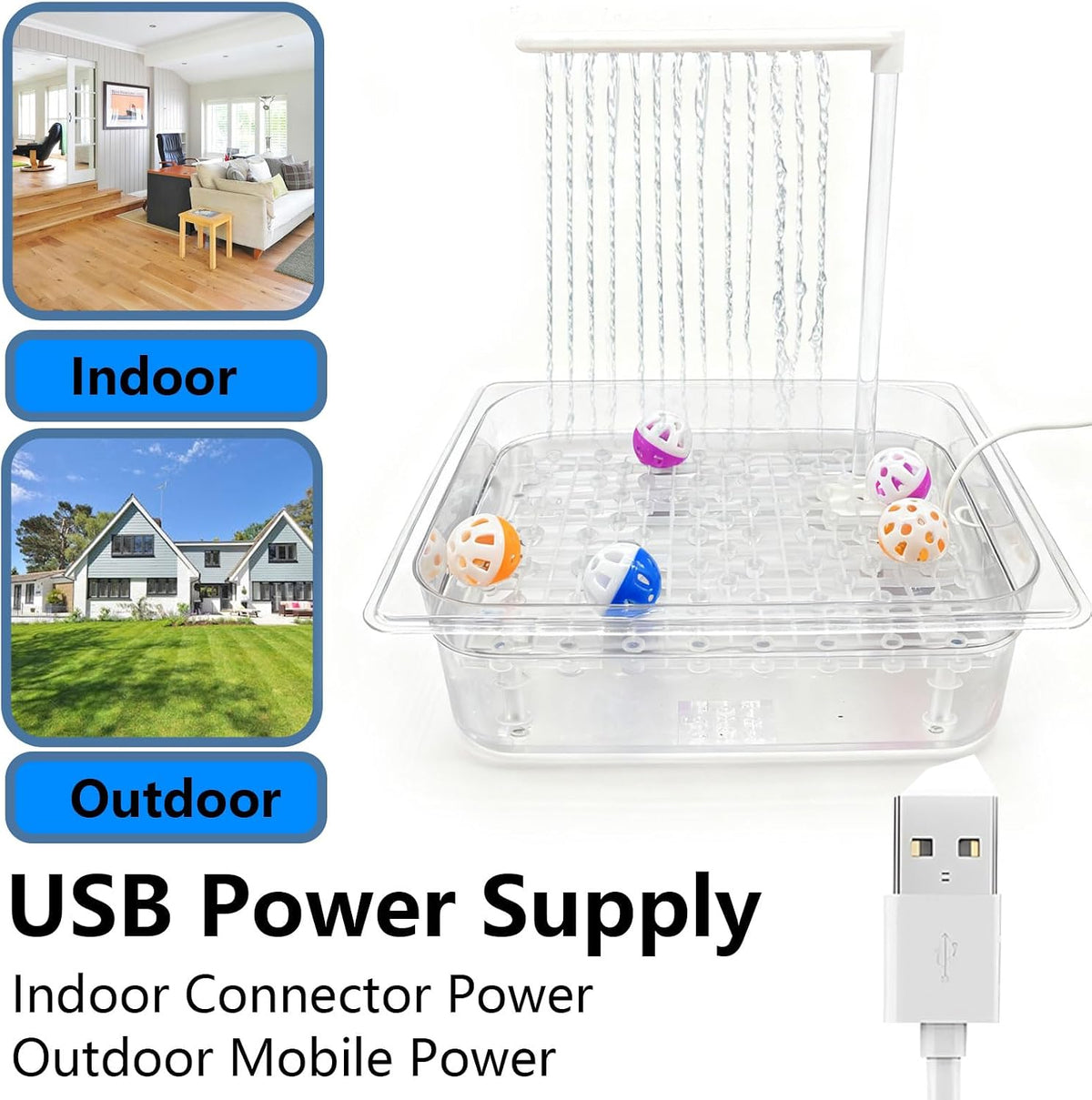 Parrot Bird Bath with Pump,Large Automatic Parrot Parakeet Shower Fountain