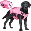 ASENKU Dog Life Jacket, High Floatation Dog Swimming Vest with Rescue Handles for Small Medium Large Dogs, Pet Safety Swimsuit Preserver for Pool Beach Boating (LightPink, 2XL)