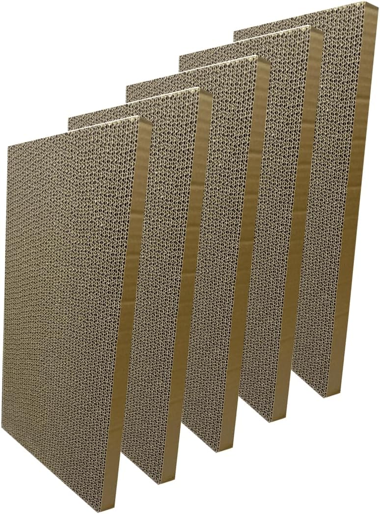5-Pack Cat Scratcher Boards – 9.5” x 16” Durable Hard Paper Cardboard Scratch Pads for Cats, Lightweight & Eco-Friendly