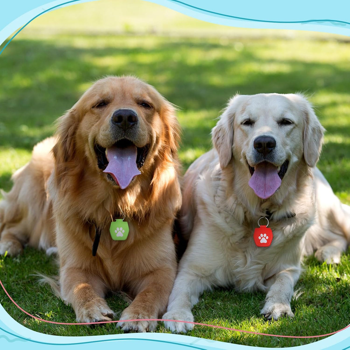 20 Pcs Dog Tag Silencer with Rings Portable Quiet Dog Holder Soundless Cover ID Tags Bag Protector for Cats Pets, White Paw Style