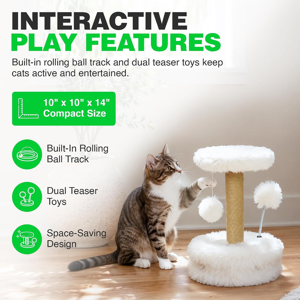 A&E Cage Co Carousel Climber Cat Tree with Ball Track, 10"x10"x14"
