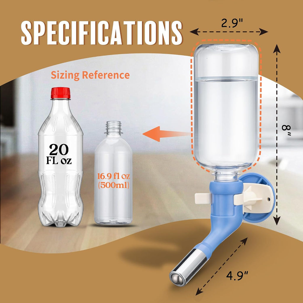 Choco Nose Patented No-Drip Dog Water Bottle/Feeder Leak-Proof Nozzle (C570 Blue, Large Sized Dogs-16.9 fl.oz)