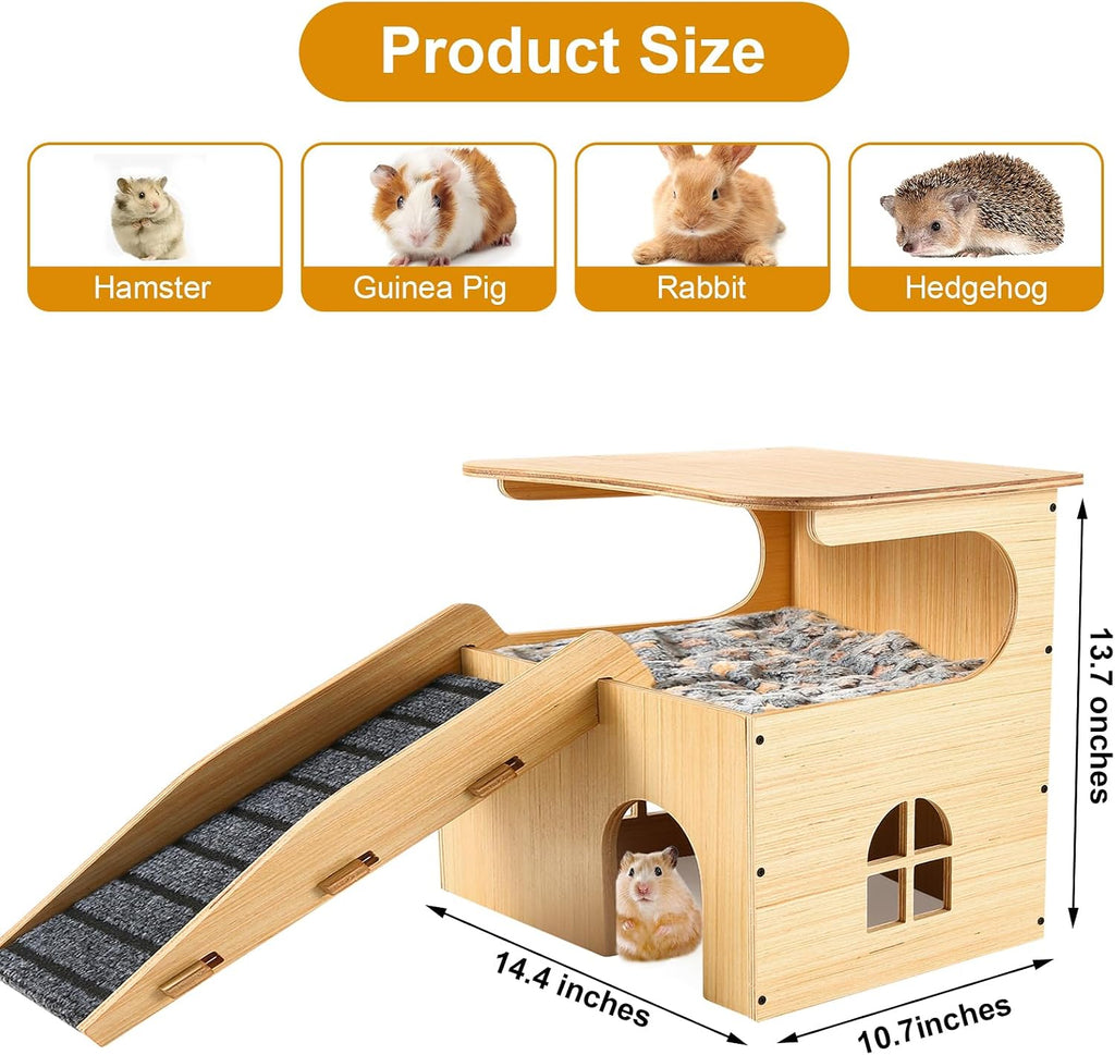 Double Layer Guinea Pig Castle with Stairs & Mat