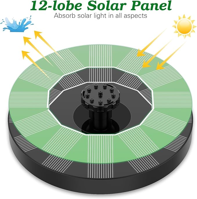 AISITIN Solar Bird Bath Fountain Pump, Solar Fountain Pump - Image 5