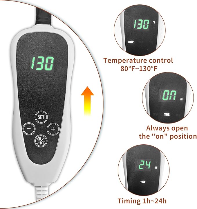 Dog Heating Pad 28x18in with Smart Thermostat Switch and Power Line Protection - Image 4