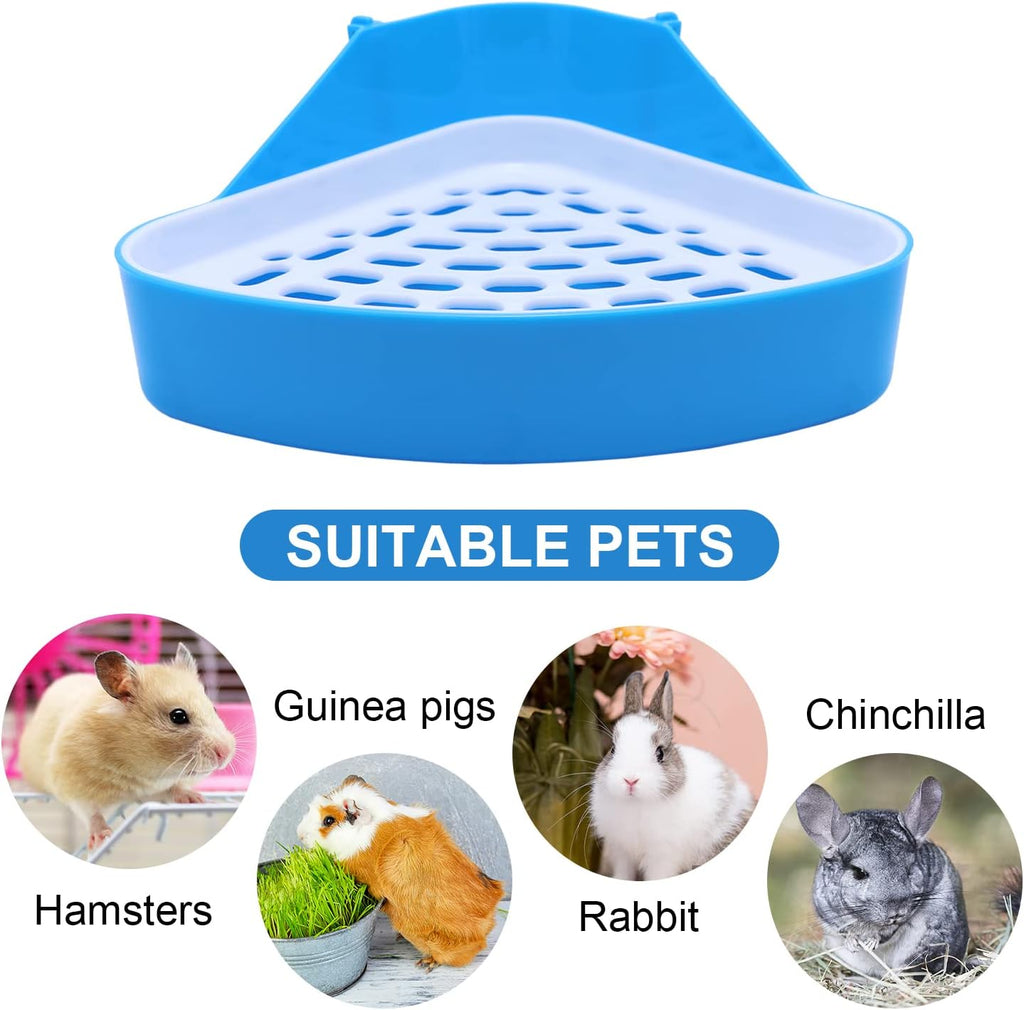 Litewoo Rabbit Litter Box Toilet Bunny Corner Potty for Guinea Pigs, Blue
