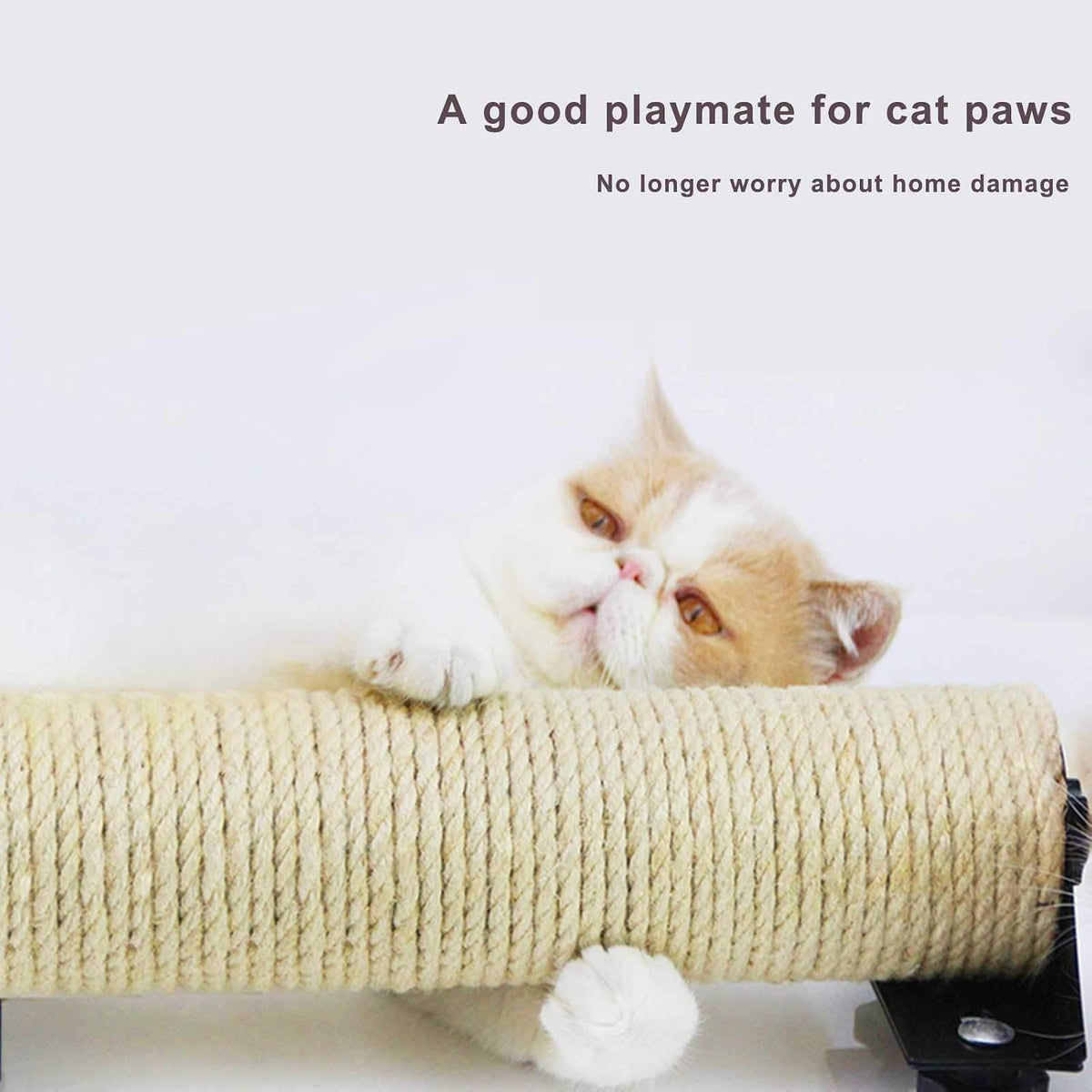 Cat Scratching Post Cage Mounted Cat Scratcher Space-Saving Sisal Scratch Post for Cat Grinding Claws Scratching and Climbing