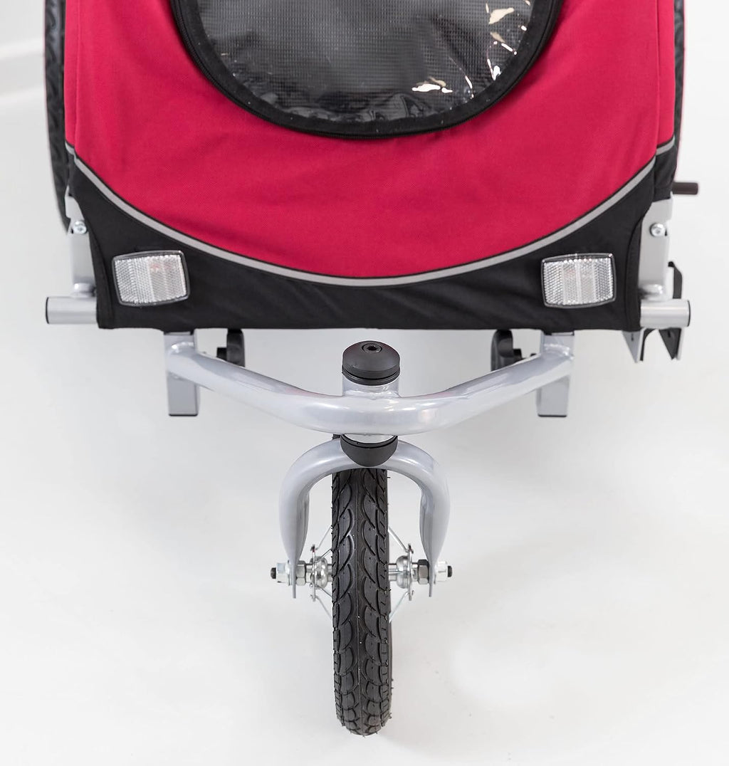TRIXIE Dog Bike Trailer-to-Stroller Conversion Kit Compatible with Our Dog Trailer #12814 - Convertible Pet Jogger with 360° Swivel Wheel & Brake - in Silver/Black