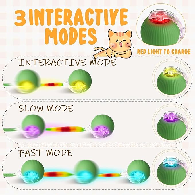 2 PCS Interactive Cat Toy Rolling Ball Chewie Viral Dog Ball - Image 5