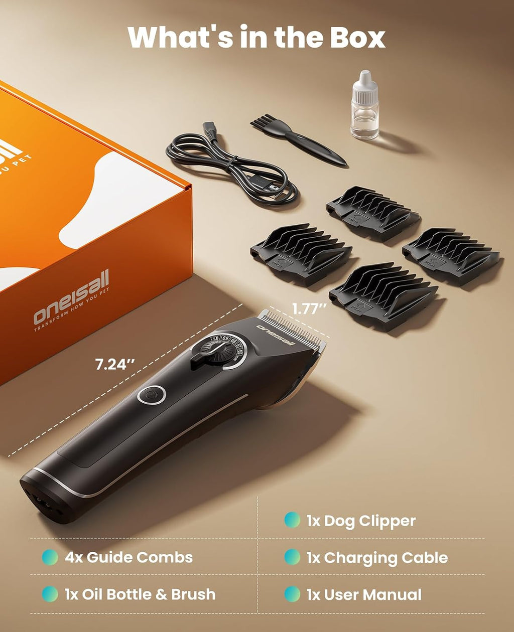 oneisall Dog Clippers for Grooming Thick Heavy Coats