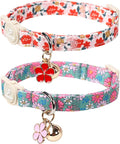 Cat Collar, Spring Green Leaf Flower Kitten Collar by UPURARAPUP