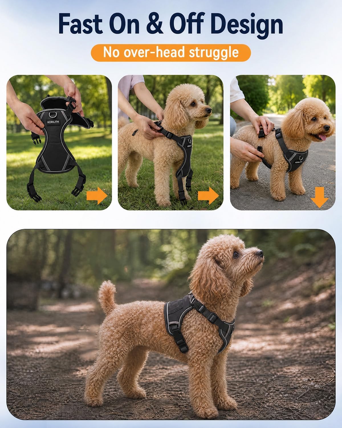 Escape Proof Dog Harness and Leash Set with Pocket