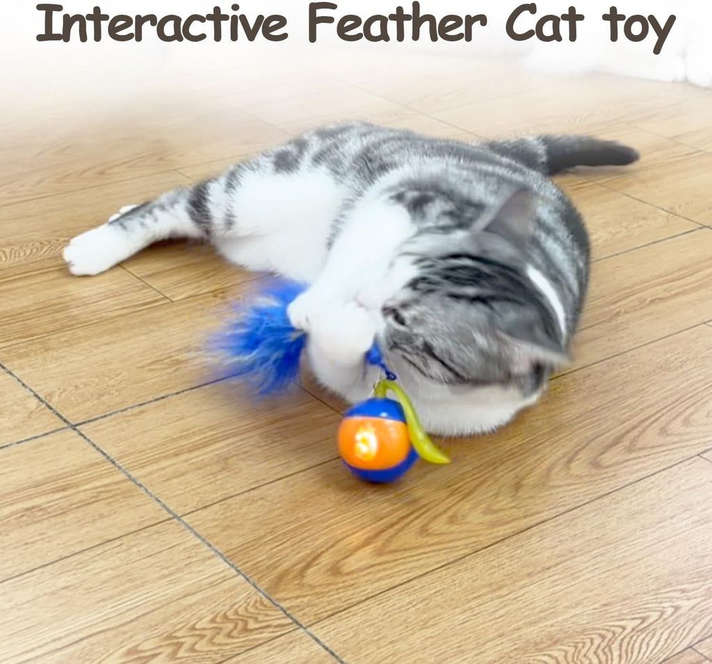 Migipaws Interactive MigiMouse Cat Toy 360° Rolling 2-in-1 Interactive Cat Toy Ball