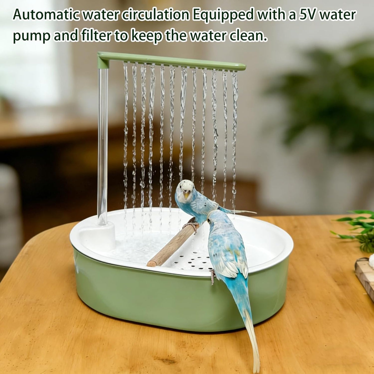 kathson Large Bird Bath Shower,Automatic Parrot Bathtub Fountain