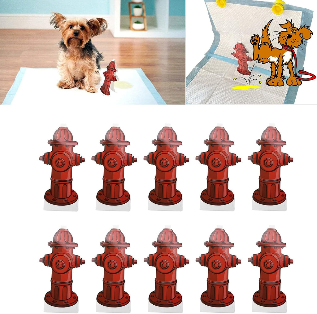 10PCS Dog Fire Hydrant Pee Post Paper, Fire Hydrant Trainer Paper, Fire Hydrant for Dogs to Pee On, for Puppy Pee Pad Pet Diaper (Excluding Pee Pad)