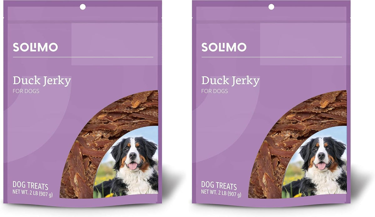 Amazon Brand - Solimo Duck Jerky Dog Treats,2 pounds