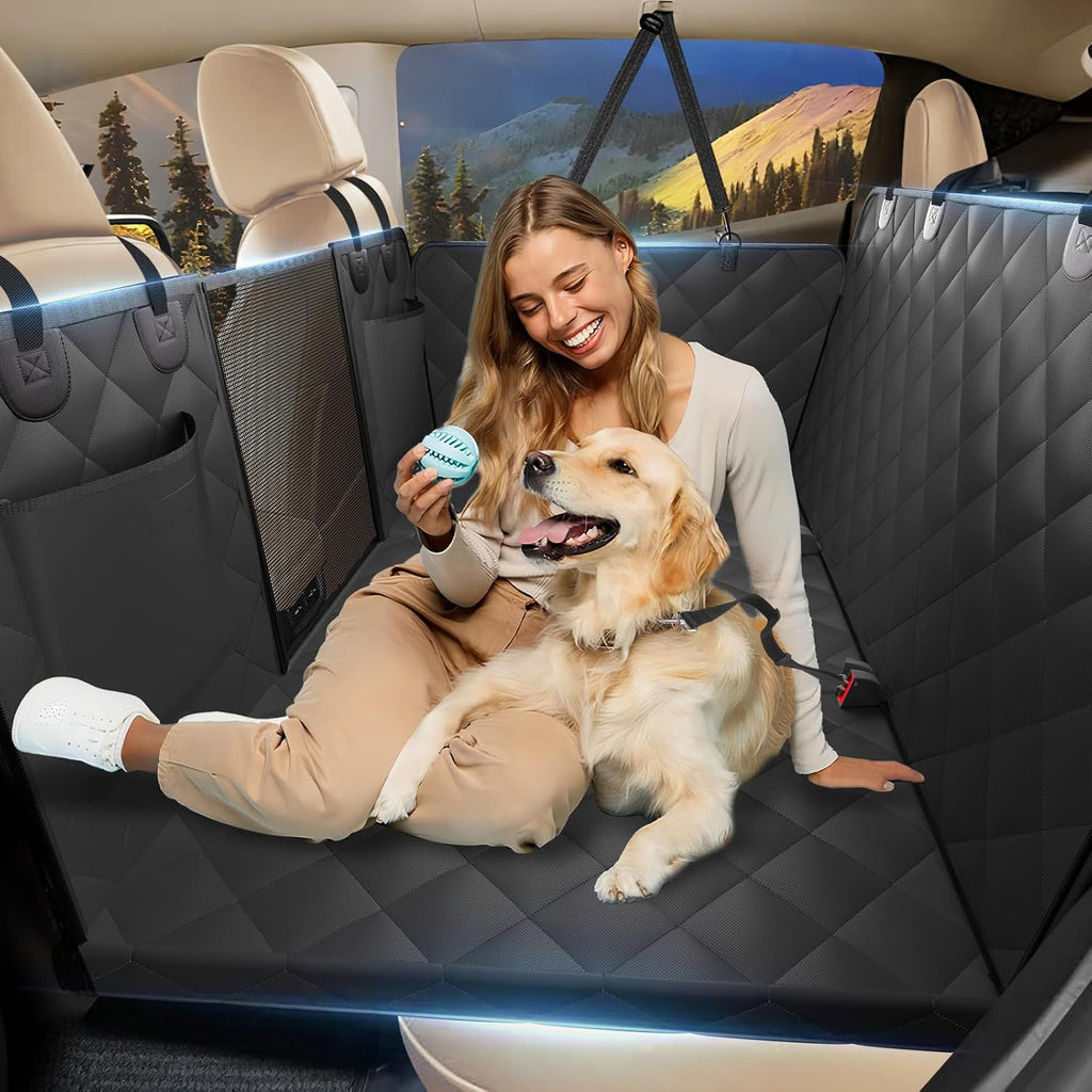 Btefd Back Seat Extender for Dogs, Hard Bottom Dog Hammock for Car & SUV