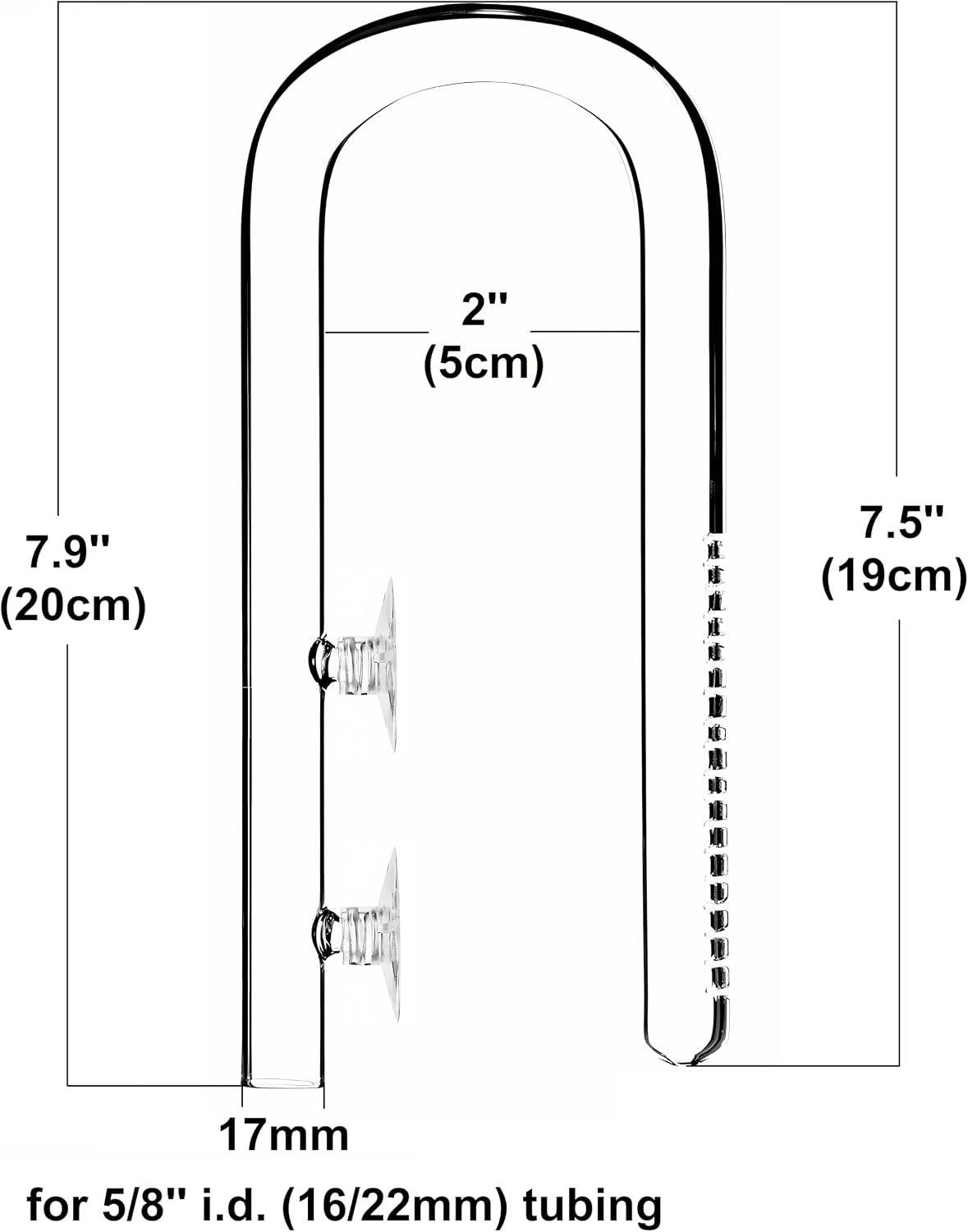Mini Skimmer Lily Pipe Outflow and Inflow Kit for Nano Planted Tanks (17mm for 5/8'' i.d. (16/22mm) tubing)