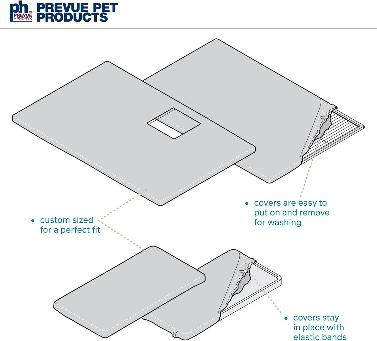 Prevue Pet Products Ferret Cage Plush Fitted Grille Cover Set - Gray