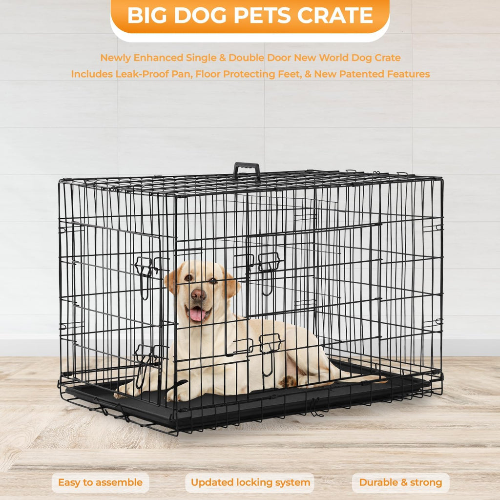 PayLessHere | 42 Inch Dog Crate for Medium Dogs | Black