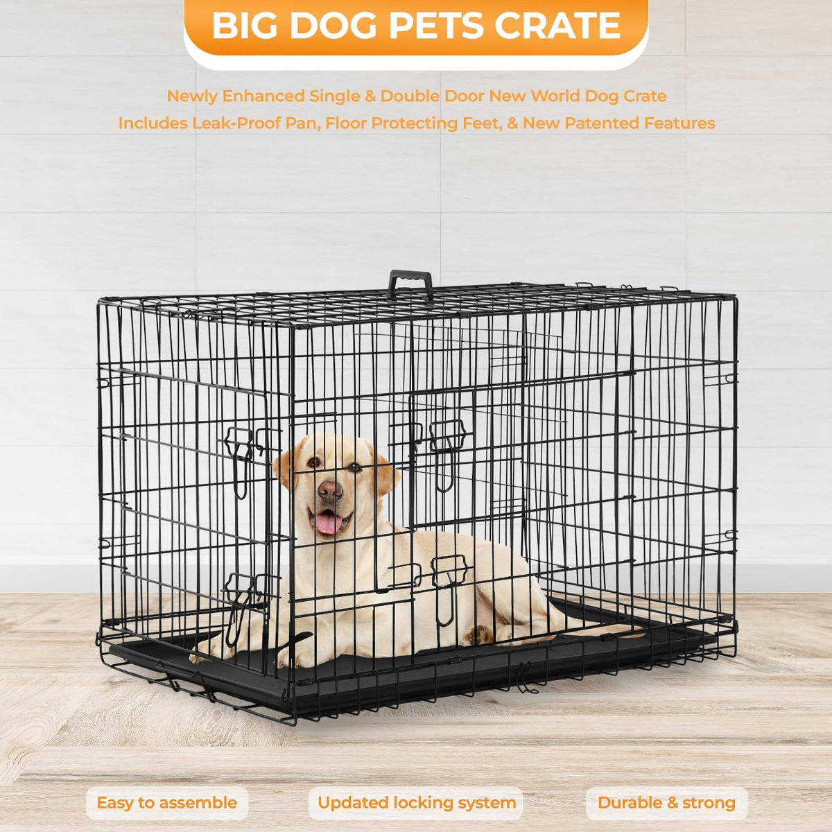 PayLessHere | 42 Inch Dog Crate for Medium Dogs | Black