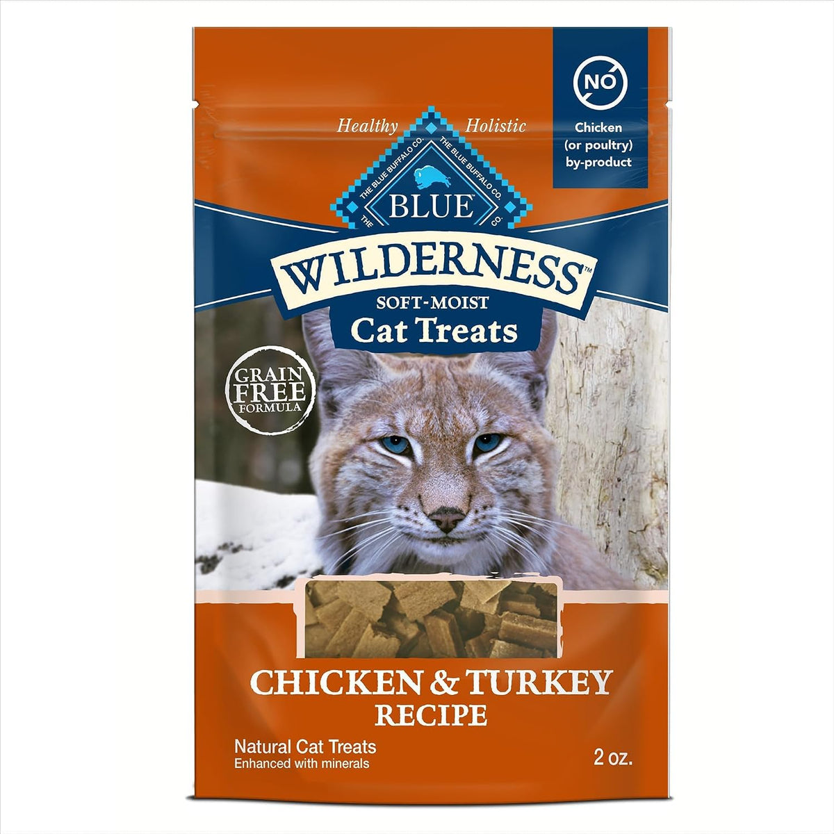 Blue Buffalo Wilderness Chicken & Turkey Soft Cat Treats, Grain-Free, 2 Ounce (Pack of 12)