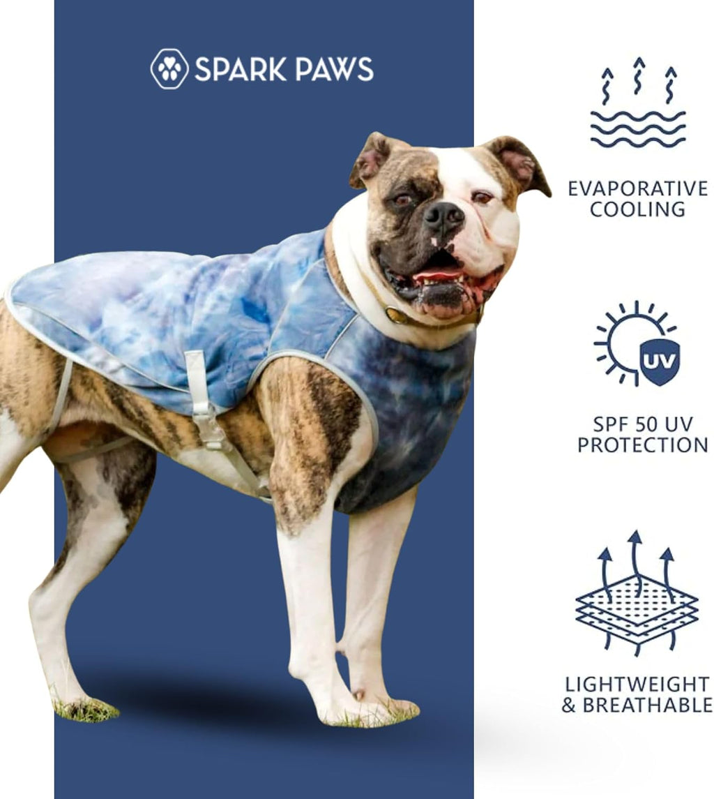 Spark Paws Dog Cooling Vest - Evaporative Summer Cooling, SPF-50 Protection
