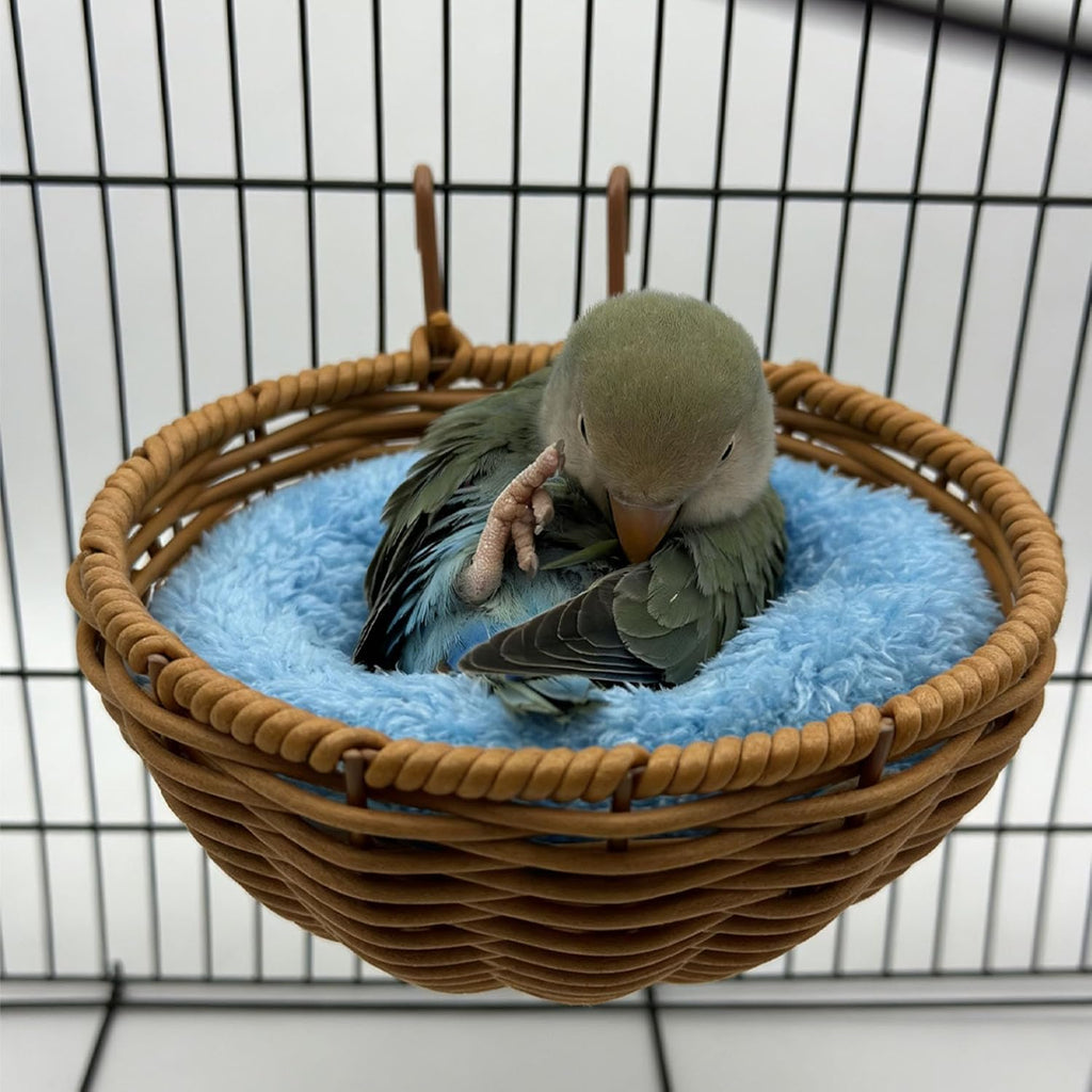Rattan Bird Nest for Cage，2PCS Hanging Parrot Breeding Nesting House