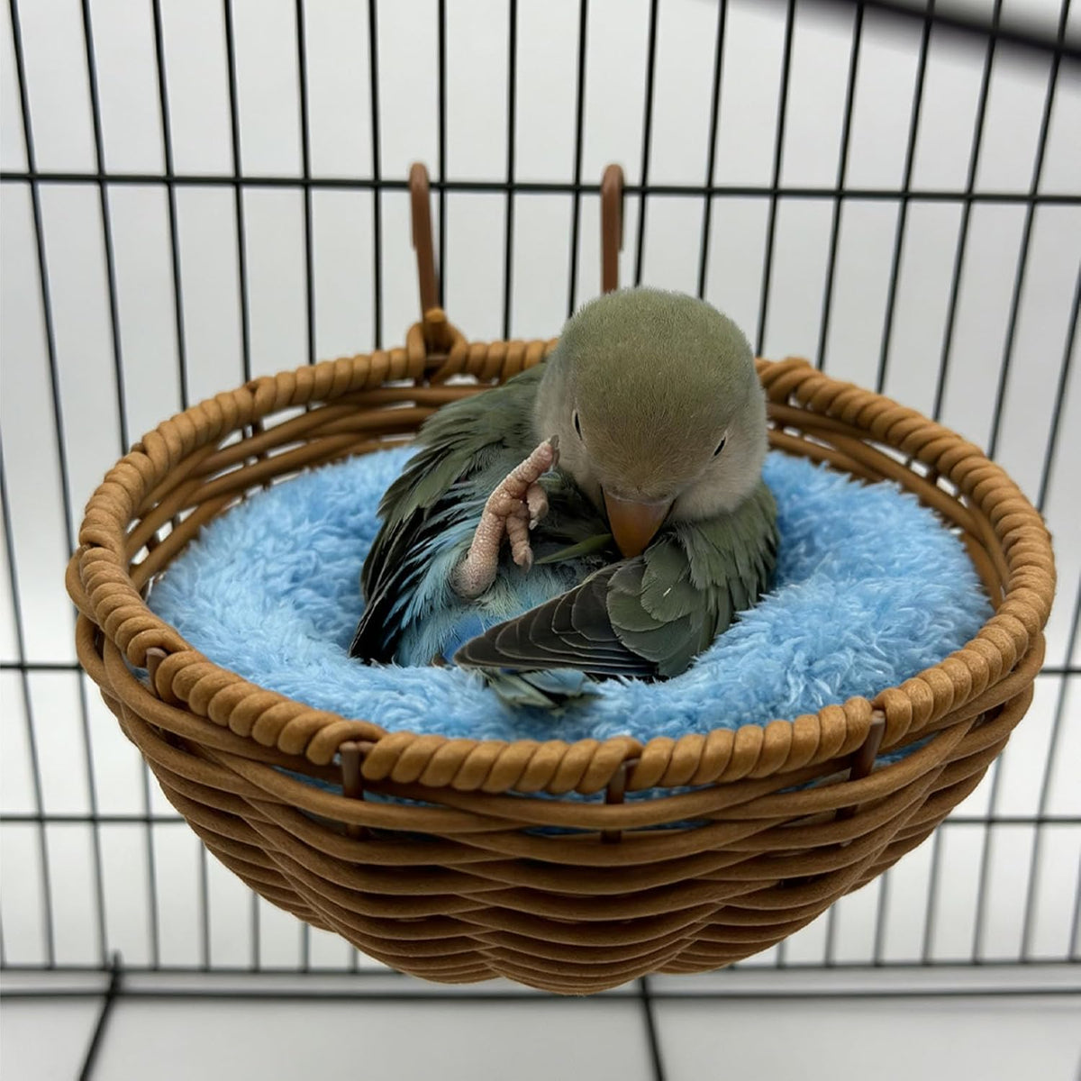 Rattan Bird Nest for Cage，2PCS Hanging Parrot Breeding Nesting House