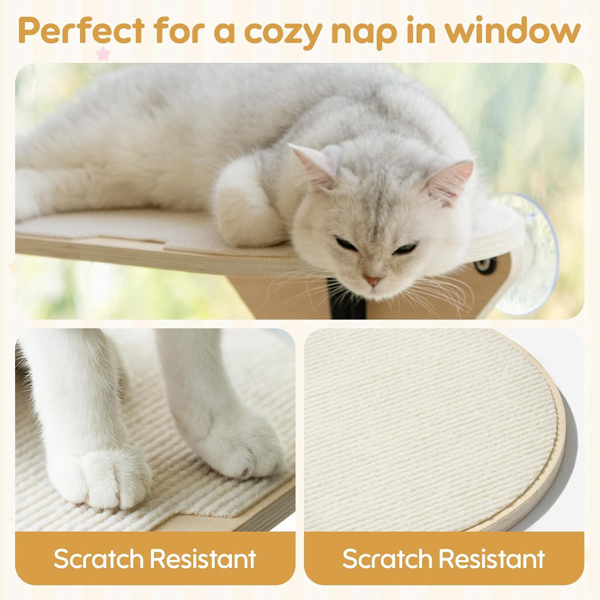 EDAGNY Cat Window Perch Steps for Climbing with Strong Suction Cups,1pcs