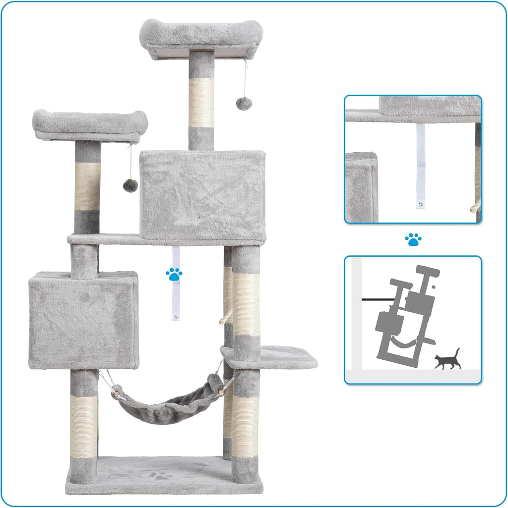 Hey-brother Cat Tree Tower with Sisal Scratching Posts, Big Condo, MPJ020W
