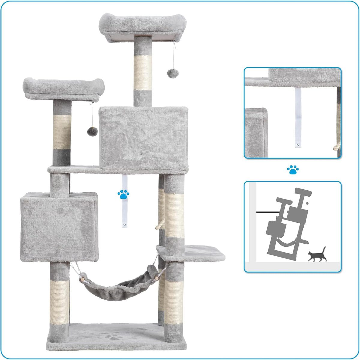 Hey-brother Cat Tree Tower with Sisal Scratching Posts, Big Condo, MPJ020W