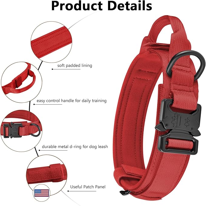 DAGANXI Tactical Dog Collar, Adjustable Military Training Nylon Dog Collar - Image 3