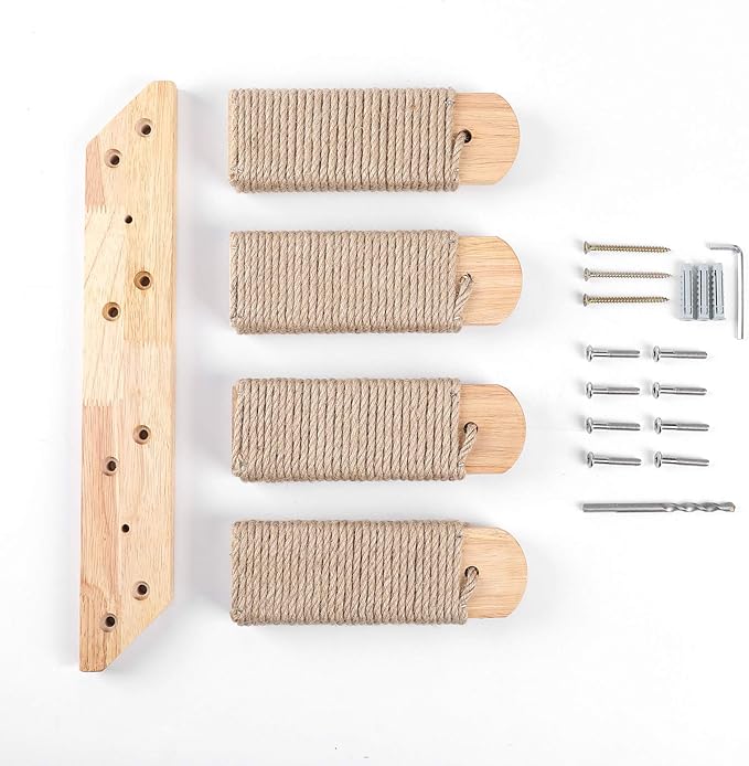FUKUMARU Cat Climbing Shelf Wall Mounted, Four Step Cat Stairway - Image 8