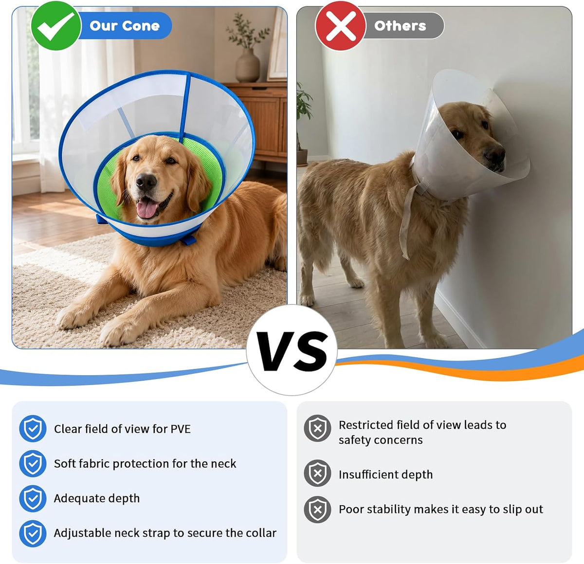 Soft Dog Cone Collar for Small Dogs, Adjustable Recovery Collar to Stop Licking, Comfortable E-Collar Alternative After Surgery, S