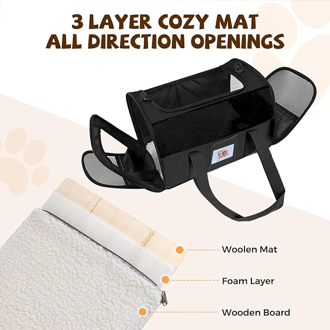 Soft Cat Carrier for Pets Up to 15 lbs, TSA Approved for Airline in-Cabin - Image 2