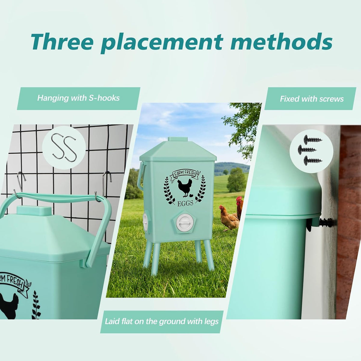 ‎Tgeyd 2-Pack Hanging Chicken Feeder with Chicken Coop Accessories