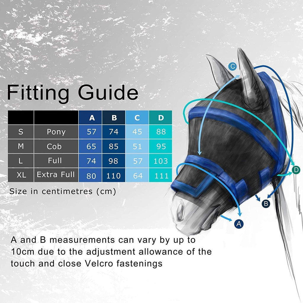Harrison Howard Maskology Supreme Nylon Framework Micro-Woven Material UV-Proof Horse Fly Mask Black Purple (Cob)